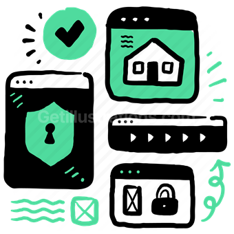 house, home, shield, safety, keyhole, padlock, smarthome